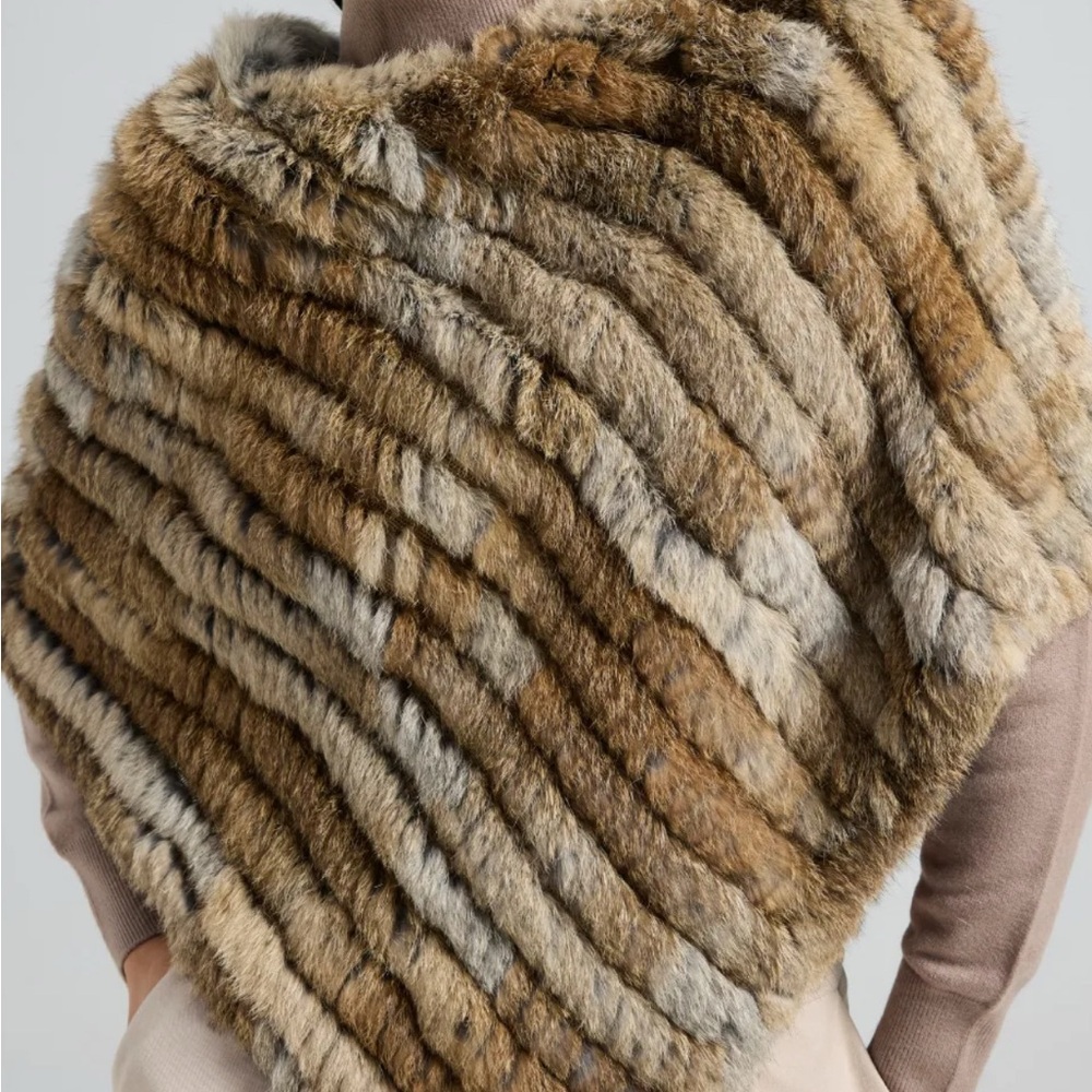 Danier Rabbit Fur Poncho